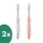 2x Ionickiss - IONIC - IONICKISS spazzolino manuale ionico giapponese (perla, blu, rosa)