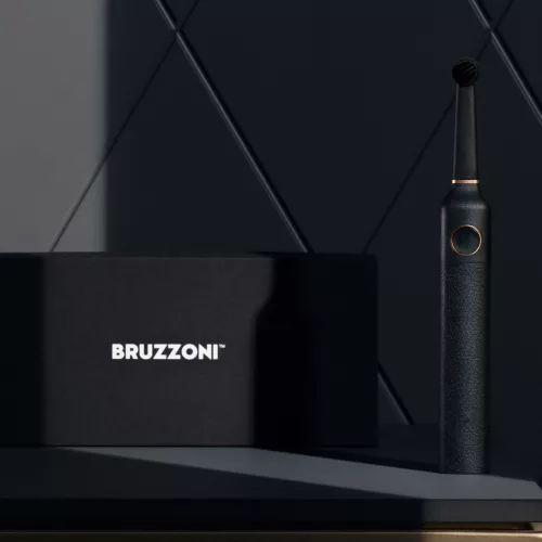 BRUZZONI, spazzolino esclusivo (nero-oro rosa)