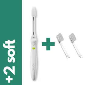   Ionickiss - IONIC JAPAN – ionic manual toothbrush (white) + 2 pcs soft (white) replacement heads