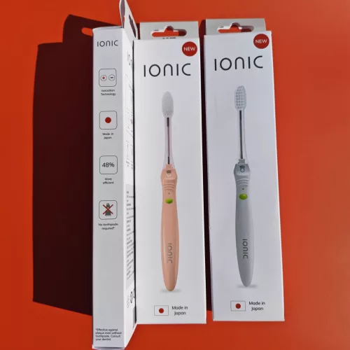 3x Ionickiss - IONIC - IONICKISS spazzolino manuale ionico giapponese (perla, blu, rosa)