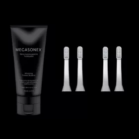   Megasonex enamel-building toothpaste + 4 soft replacement heads