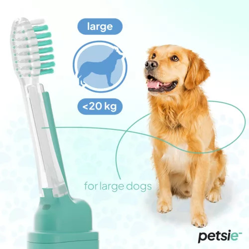 2 replacement heads for Petsie dog toothbrush (size L  20+kg)