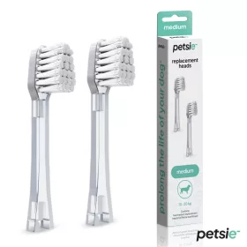   2 replacement heads for Petsie dog toothbrush (size M 10-20kg)
